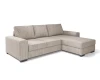 Beiges Ecksofa aus Cordstoff in L-Form, modernes Design auf weißem Hintergrund.