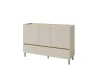 Elegantes Sideboard LIBU in Beige mit 3 Türen und 3 Schubladen, modernes Design für das Wohnzimmer.