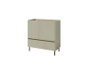 Modernes Highboard in Salbeigrün mit schwarzen Beinen für das Wohnzimmer.