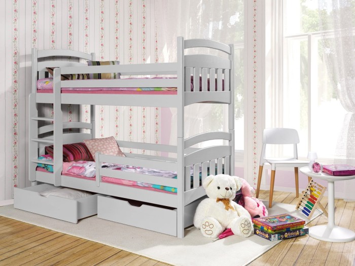 Etagenbett für 2 Kinder JULIA II Weiß Acryl
