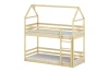 House bunk bed made of solid pine wood in a natural look for the children's room.