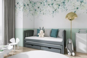 AMELIA 90x200 Aschgrau Ausziehbett Kinderbett Deine Möbel
