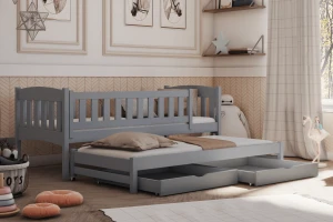AMELIA 90x200 Aschgrau Ausziehbett Kinderbett Deine Möbel