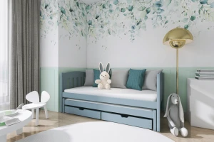 AMELIA 90x200 Aschgrau Ausziehbett Kinderbett Deine Möbel