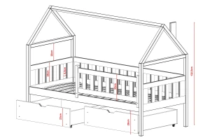 DOLLY 90x200 Graphit Kinderbett Deine Möbel