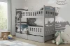 Modernes Stockbett in Grau mit Leiter und Sicherheitsgitter für das Jugendzimmer.