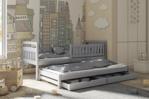 GABRIEL 90x200 Aschgrau Ausziehbett Kinderbett Deine Möbel
