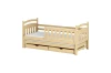 Massivholz Kinderbett aus Kiefer Natur mit Ausziehbett und praktischen Schubladen.