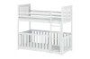 Wit stapelbed van massief hout met ladder en uitvalbeveiliging, stabiele hoogslaper voor de kinderkamer.