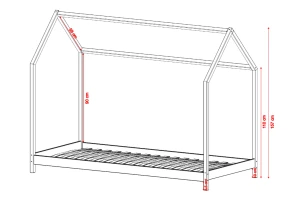 LAKI 90x200 Natur Kiefer Kinderbett Hausbett Deine Möbel
