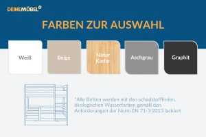 LAURA 90x200 Aschgrau Hochbett Deine Möbel