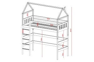 MARINA 90x200 Aschgrau Hochbett Deine Möbel