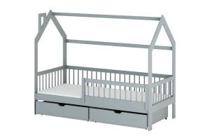 OLGA 90x200 Aschgrau Kinderbett Hausbett Deine Möbel