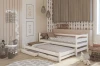 Weißes Funktionsbett für Kinder mit Ausziehbett und Schubladen in modernem Kinderzimmer.