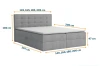 Maße und Abmessungen des Boxspringbettes Florida mit Liegehöhe 47 cm und Breiten bis 200 cm.
