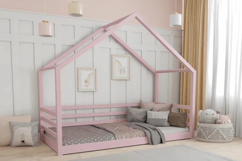 COMET 90x200 Rosa Bodenbett Kinderbett Hausbett Deine Möbel