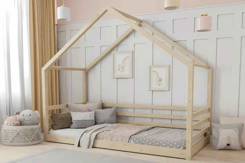 COMET 120x200 Kiefer Bodenbett Kinderbett Hausbett Deine Möbel