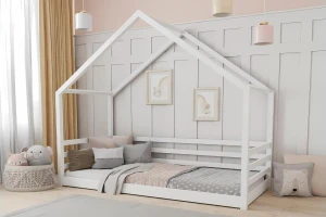 COMET 140x200 Weiß Bodenbett Kinderbett Hausbett Deine Möbel