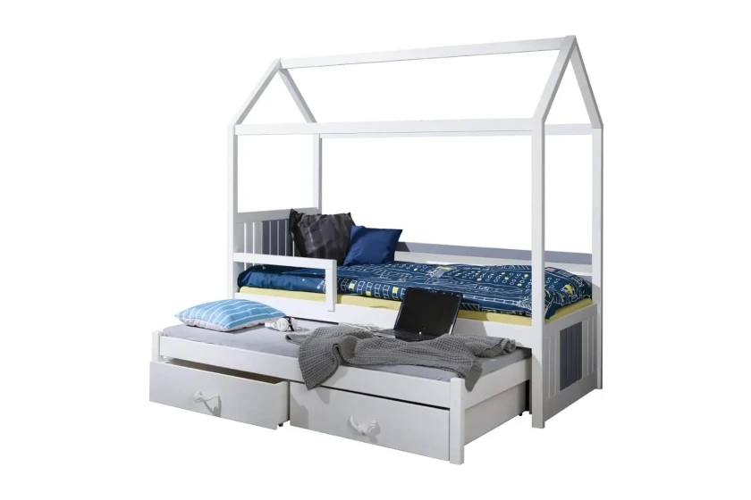 JULE II 90x200 Weiß Hausbett Kinderbett aus Massivholz Deine Möbel