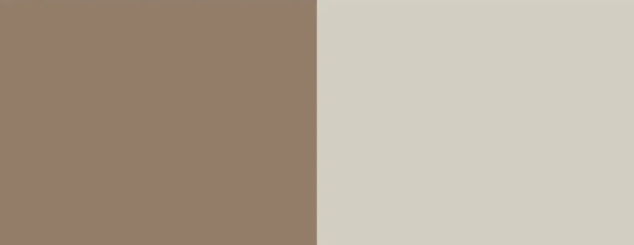 Farbvarianten für das Bettgestell und Kopfteil in Taupe und Beige.