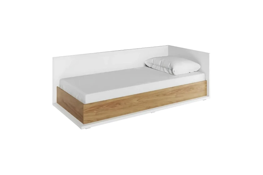 L-SI09 L/R 90x200 Weiß / Hickory Natur Jugendbett Einzelbett Deine Möbel