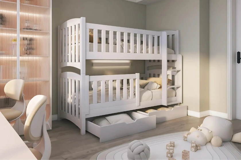 NOAH II 90x200 Weiß Etagenbett mit Schubladen Deine Möbel