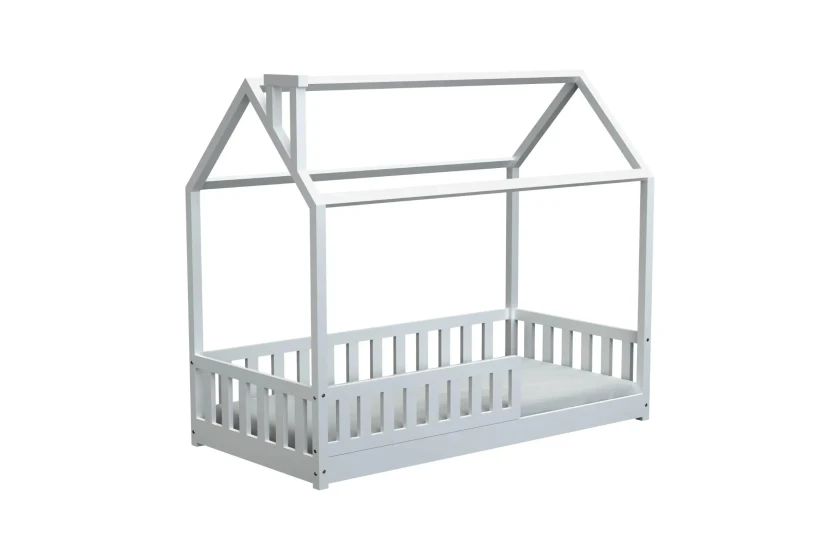 ROSI 120x200 Weiß Bodenbett Hausbett Einzelbett Deine Möbel