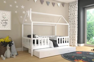 ROSI 90x200 Weiß Hausbett Ausziehbett Deine Möbel