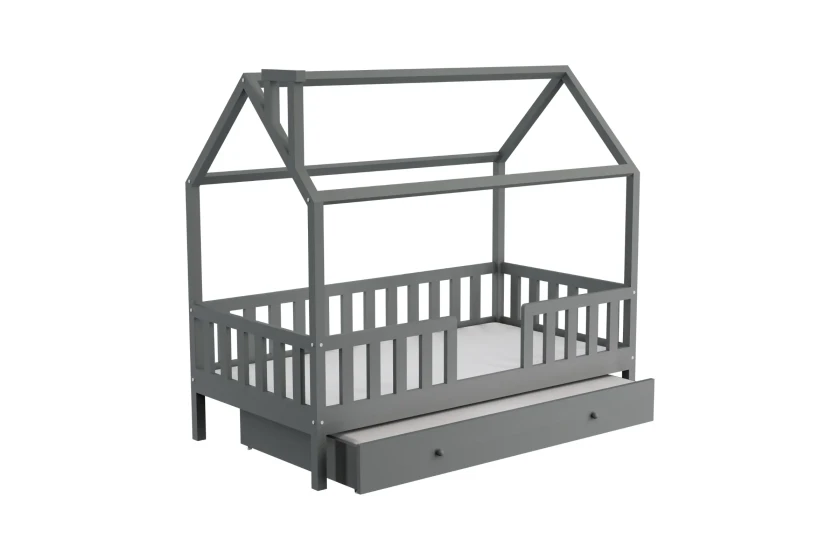 ROSI 90x200 Grau Hausbett Ausziehbett Deine Möbel