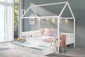 ROSI 120x200 Weiß Hausbett Ausziehbett Deine Möbel