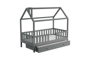 ROSI 120x200 Grau Hausbett Ausziehbett Deine Möbel