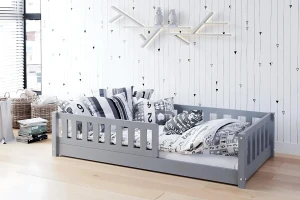 SOPHIA 120x200 Grau Bodenbett Einzelbett Deine Möbel