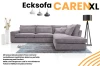 Ecksofa Caren XL in Lila, wasserabweisender Poso Cord Stoff, große Wohnlandschaft.