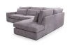 Ecksofa in Flieder aus Cordstoff, moderne Polsterecke für das Wohnzimmer.