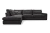 Anthrazitfarbenes Ecksofa aus Cord, gemütliches L-Sofa für modernes Wohnen.