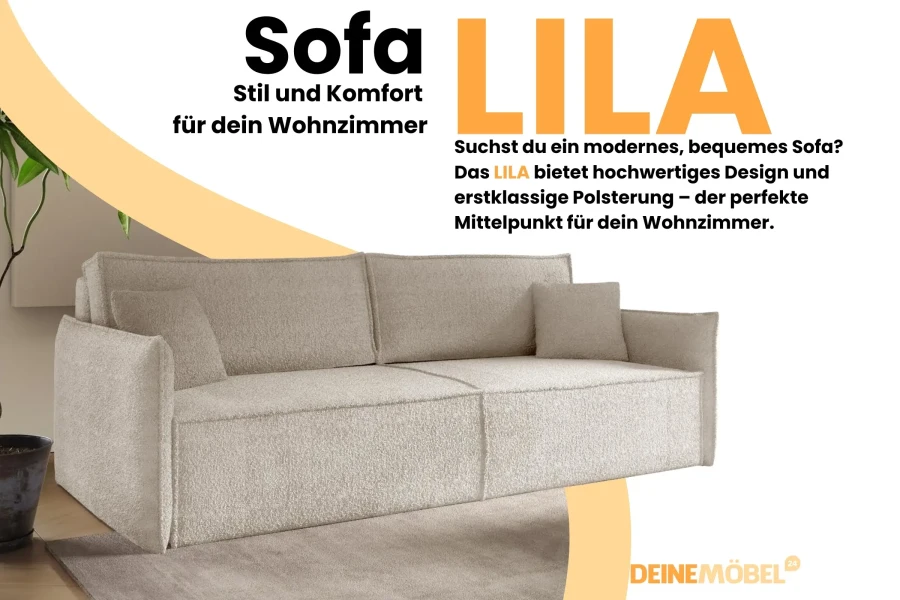 Wohnzimmer-Inspiration mit dem Sofa Lila: Komfortables Designmöbel für ein stilvolles Zuhause.