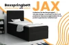 Schwarzes Boxspringbett JAX für erholsamen Schlaf und eine perfekt organisierte Schlafzimmer-Optik.
