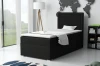 Modernes schwarzes Polsterbett 100x200 cm für Jugendzimmer oder Gästezimmer.