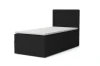 Klassisches Boxspringbett 90x200 in Schwarz, Polsterbett mit gepolstertem Kopfteil.