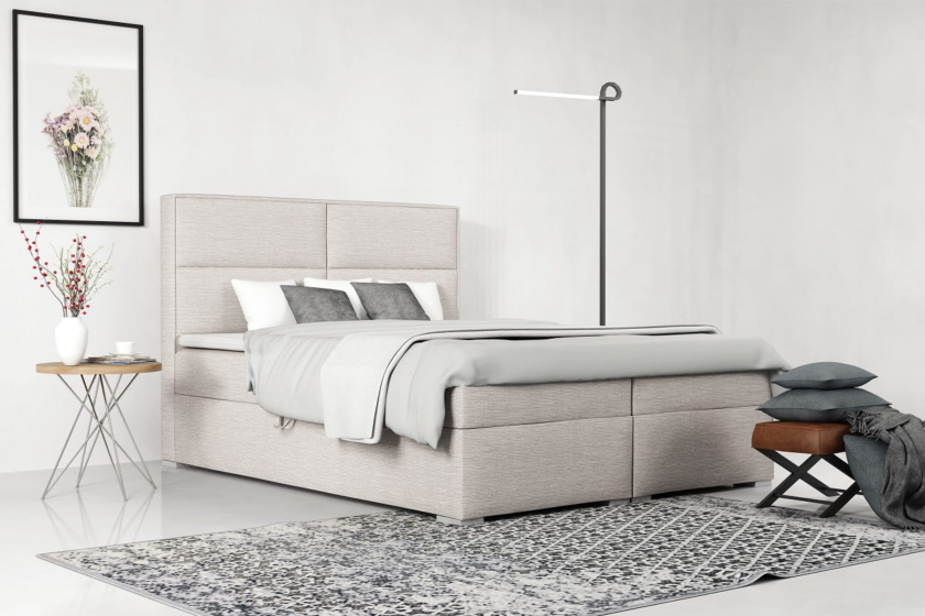 ALINA 180x200 Inari 22 Beige Boxspringbett mit Bettkasten Deine Möbel