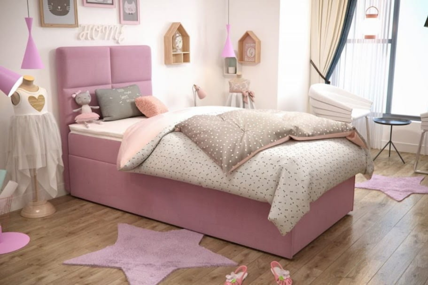 ELISA 90x200 Velour Trinity 19 Flamingo Boxspringbett mit Bettkasten Deine Möbel