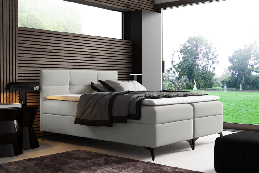 FIGO 140x200 Kunstleder Mardyt 920 Weiß Boxspringbett mit Bettkasten Deine Möbel