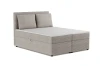Hellgraues Boxspringbett aus Cord mit Bettkasten und Kopfteil