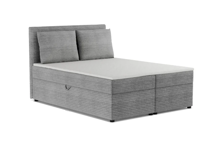 TAMI-Boxspringbett-mit-Bettkasten-Topper-Cord-Hellgrau-Deine-Moebel