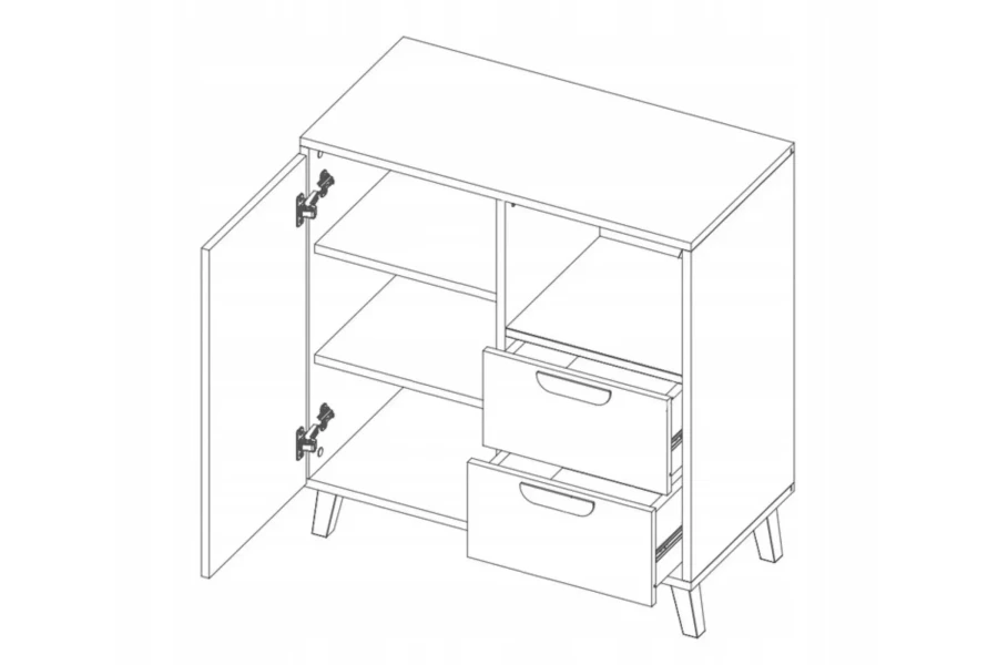 JUSTIN-9-Kommode-Kinderkommode-Jugendkommode Sideboard 80 cm breit Kinderzimmer-Jugendzimmer-Schlafzimmer-Deine-Moebel