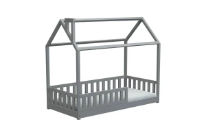 ROSI 140x200 Grau Bodenbett Hausbett Einzelbett Deine Möbel