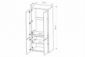 ARCO 01 Kleiderschrank Kinderkleiderschrank Drehtürenschrank 80 cm breit Deine Möbel