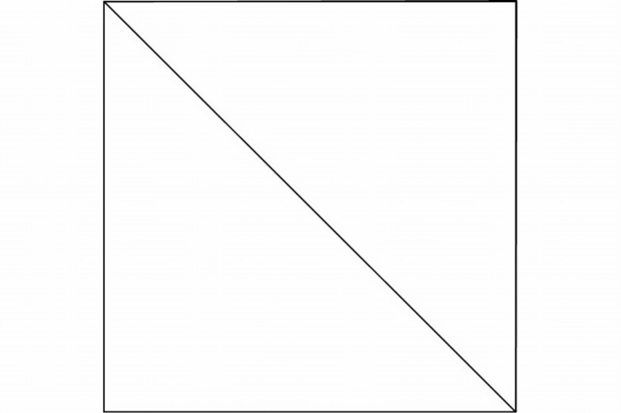 Einfache grafische Darstellung eines Quadrats mit einer diagonalen Linie.
