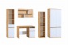 Set aus Arco Möbeln in Eiche und Weiß: Kleiderschrank, Schreibtisch und Wandregal für das Jugendzimmer.