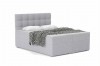 Modernes Boxspringbett in Hellgrau mit hohem Kopfteil und stilvoller Bettwäsche